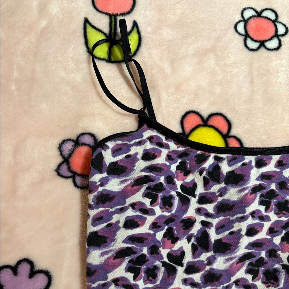 Y2K Fitted Purple & Black Tank Top - Picture 2 of 7